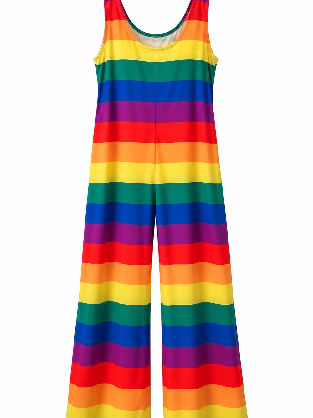 Rainbow Stripe Wide-Leg Jumpsuit - Multicolor